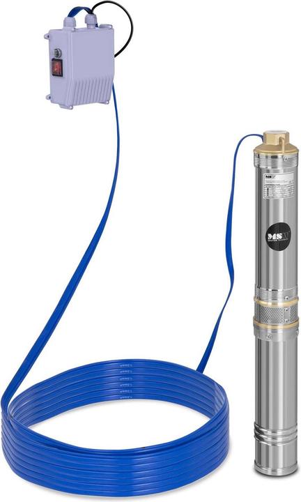 MSW Brunnenpumpe Tauchpumpe Tiefbrunnenpumpe Wasserpumpe Gartenpumpe Edelstahl 370 W (Durchlaufpumpe)