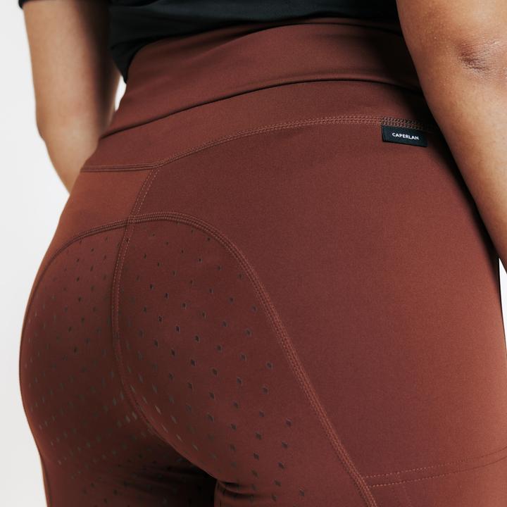 Actual product image Fouganza Reitleggings 500 Full Grip Damen braun (S)