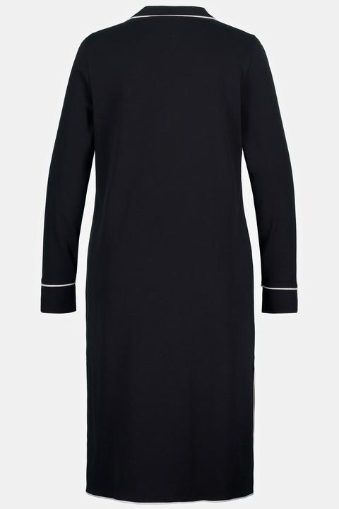 Immagine prodotto Ulla Popken Camicia da notte con revers, pistagna e maniche lunghe (56)