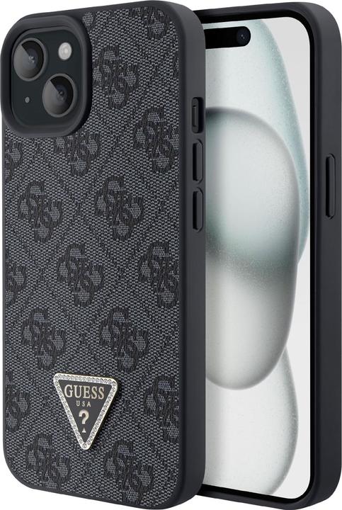 Productafbeelding Guess iPhone 15 Strass Driehoek Metalen Logo Case (Apple iPhone 15)
