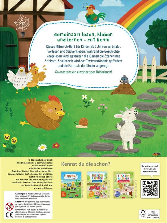 Produktbild Mühl:Mitmach-Stickerbuch - Henni, die k