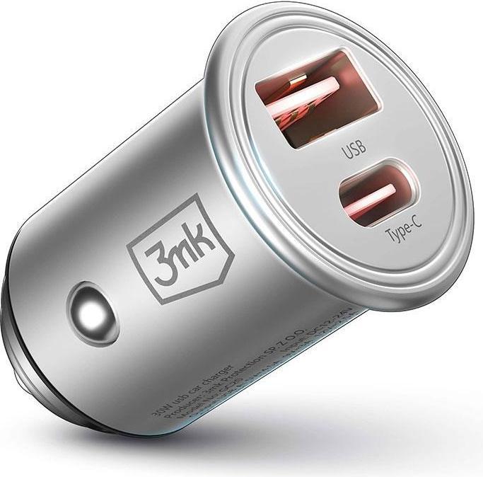 Actual product image 3MK HyperCar Charger 45W Ładowarka samochodowa 1xUSB-A + 1xUSB-C