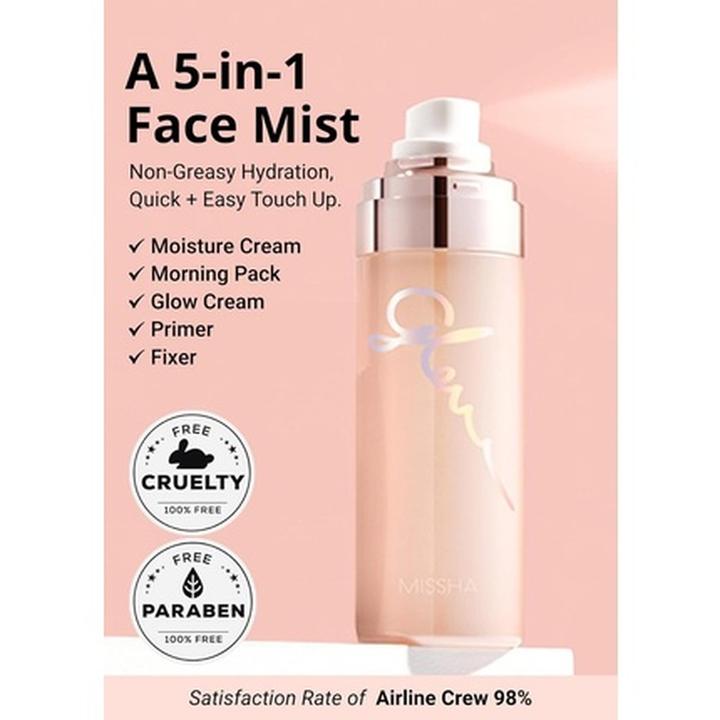 Actual product image Missha Glow Skin Balm To Go Mist 4-in-1 Hydrating Refreshing Makeup-Enhancing Portable Dewy Glow Spr (Cleansing Foam)