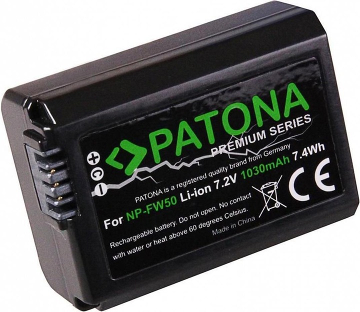 Actual product image Patona Premium NP-FW50 (Rechargeable battery)