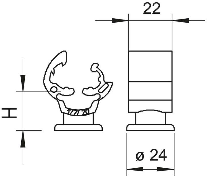 Immagine prodotto OBO Bettermann OBO 177/20-DIN per Rd 8-10 supporti per cavi senza viti