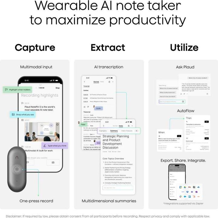 Produktbild Plaud NotePin S (64 GB)