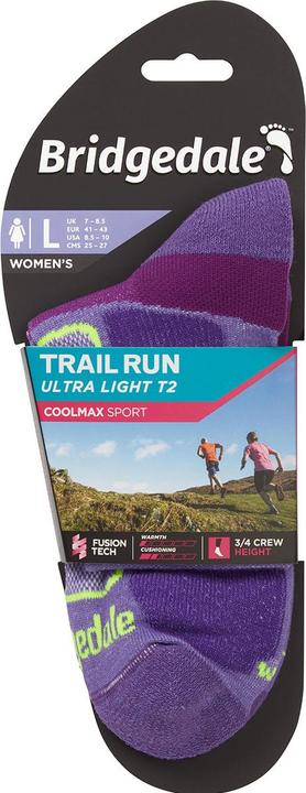 Actual product image Bridgedale Ultralight T2 Coolmax® Sport 3/4 Crew (35 - 37)