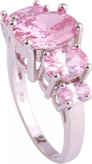 Produktbild Hermex versilberter Ring mit Pink Sapphire Edelstein - Gold Gr. 57 / Size 8 (57)