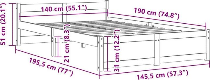 Image du produit vidaXL Bettrahmen (200 x 200 cm)