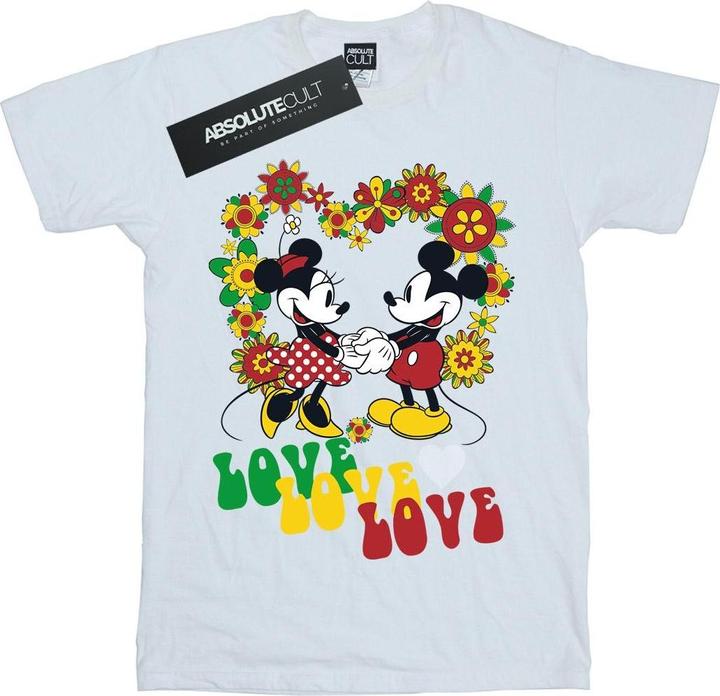 Immagine prodotto Disney Mickey And Minnie Mouse Hippie Love Maglietta Ampia Donna (L)