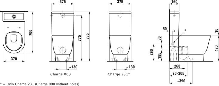 Actual product image Laufen The New Classic pedestal toilet combination, low flush, rimless, H824858