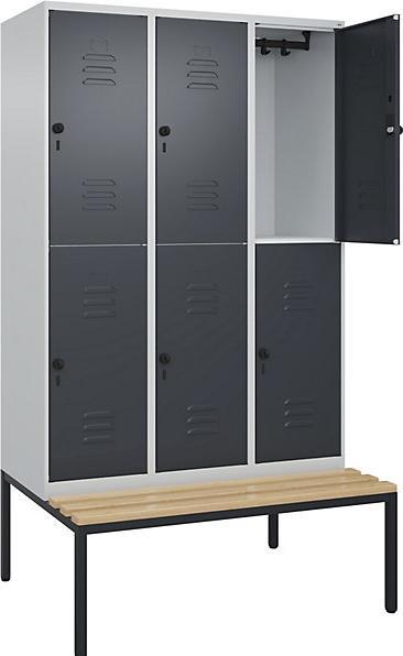 Actual product image C+P Double-decker locker Classic PLUS bench seat (120 cm, 212 cm)