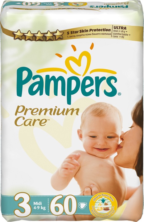 Actual product image Pampers Premium Care (Size 3, Half month box, 60 Piece)