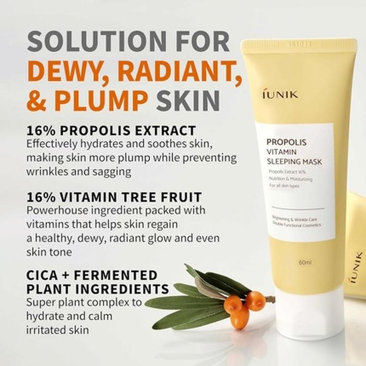 Actual product image iUNIK Propolis Vitamin Sleeping Mask (60 ml)