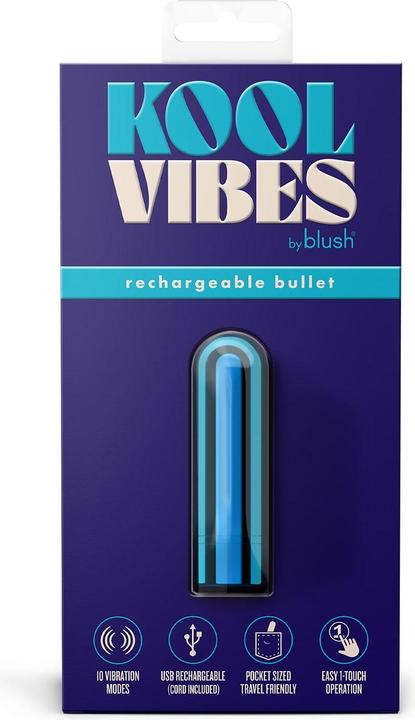 Actual product image Blush Kool Vibes 2.5 Inch Discreet & Travel-Friendly Mini Bullet Vibrator - 10 Vibration Modes with