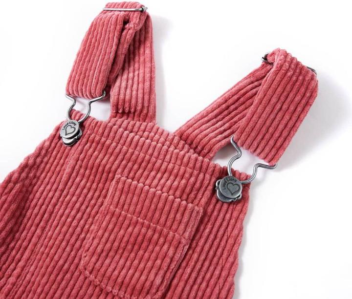 Produktbild vidaXL Kinder-Latzkleid Cord Rosa 92,Material: 100 (92)