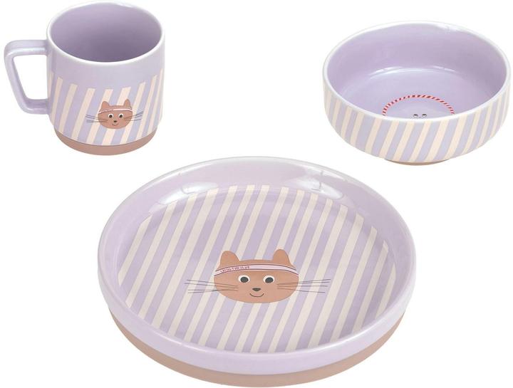 Lässig Kindergeschirrset Tiny Team Cat 3-teilig, Lila