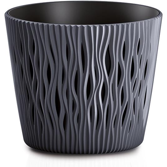 G. Wurm, Blumentopf, Blumentopf aus Kunststoff schwarz (B/H/T) 19x16x19cm (19 cm)