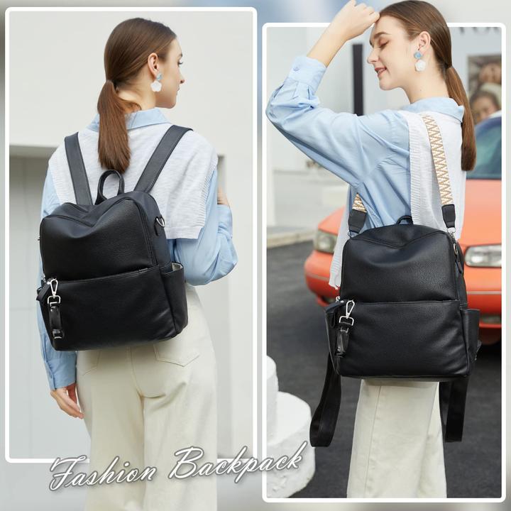 Produktbild Only-Bags.Store Rucksack Klein - 2 in 1 Rucksack Tasche Leder PU Schultertasche Schulrucksack Wasserdichter