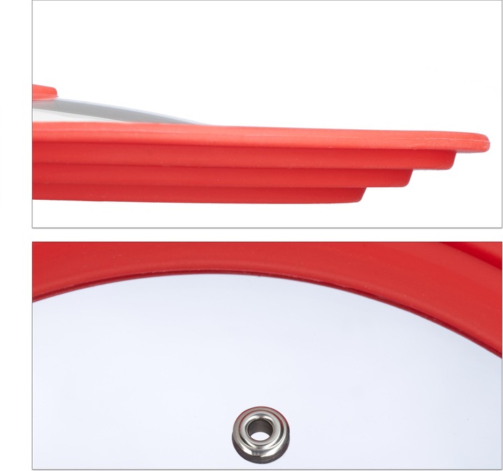 Actual product image Relaxdays Universal Saucepan Lid, Silicone Rim & Air Vent (24 cm, Glass)