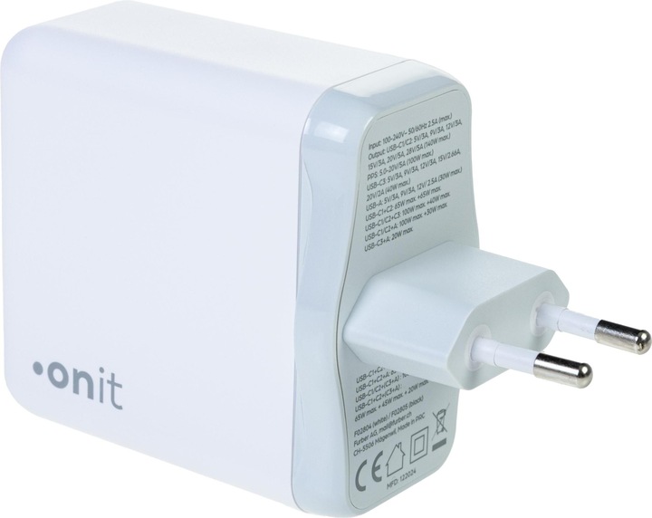Actual product image Onit USB-Wandladegerät Quad 3C1A 140 W GaN Weiss (140 W)