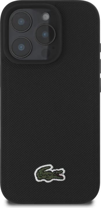 Actual product image Lacoste Case Iconic Petit Pique Crossbody Cord MagSafe for iPhone 16 Pro black (Apple iPhone 16 Pro)