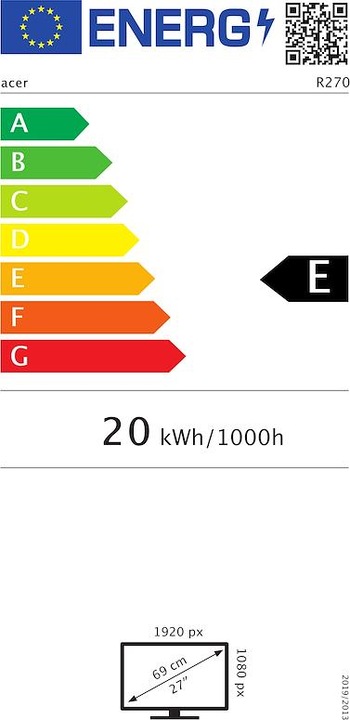 Energy Label Acer R270smix (1920 x 1080 pixels, 27")