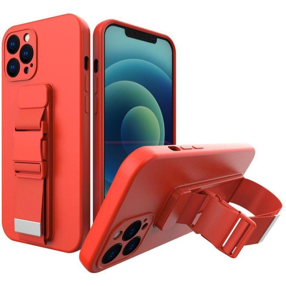 Hurtel Rope Case Silikon Lanyard Cover Purse Lanyard Strap für Samsung Galaxy A33 5G Rot (Samsung Galaxy A33 5G), Smartp...
