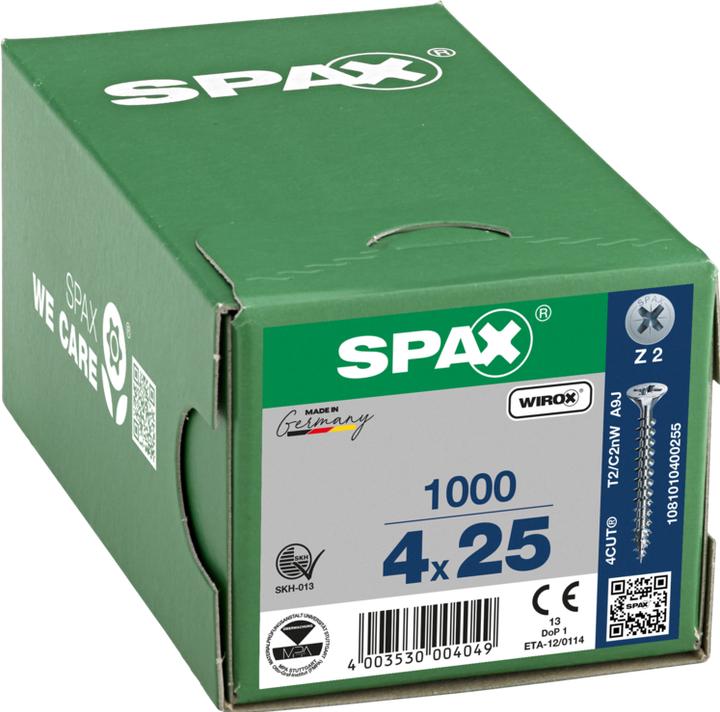 Actual product image Spax Chipboard screws SK PZ2 4,0x25 mm (1000 Screws per piece)