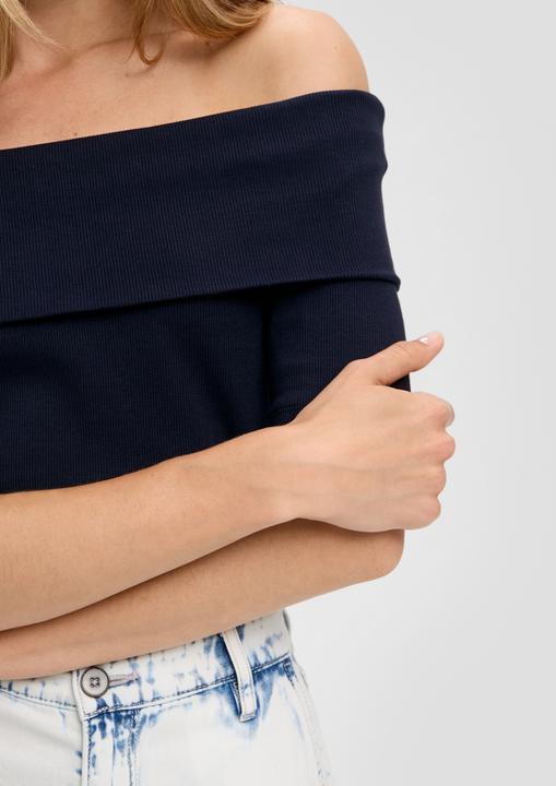 Actual product image S.Oliver T-Shirt Stretchiges Rippshirt mit Carmen-Ausschnitt (46)