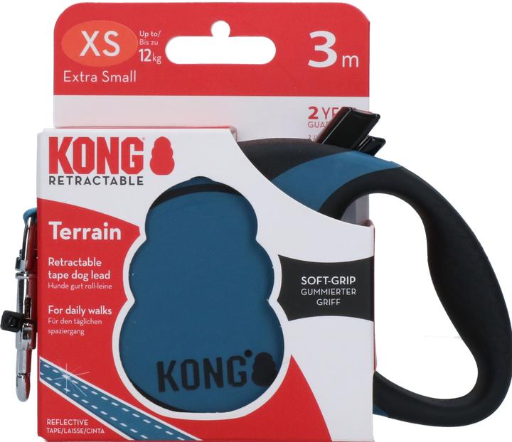 Produktbild KONG Retractable Leash Terrain Blue XS (3m/12kg) - (KONGTRNXSBL) (XS, Hund, Hundesport)