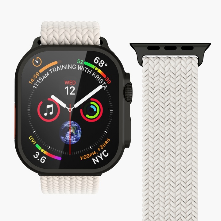 Actual product image Vonmählen Woven Loop 42 | 44 | 45 | 49mm One Size - Cream Black (Nylon, Apple Watch)