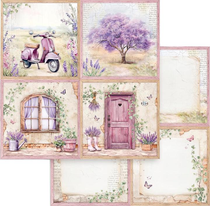 Image du produit Stamperia Bloc de scrapbooking "Lavande (190 g/m², 10 x)