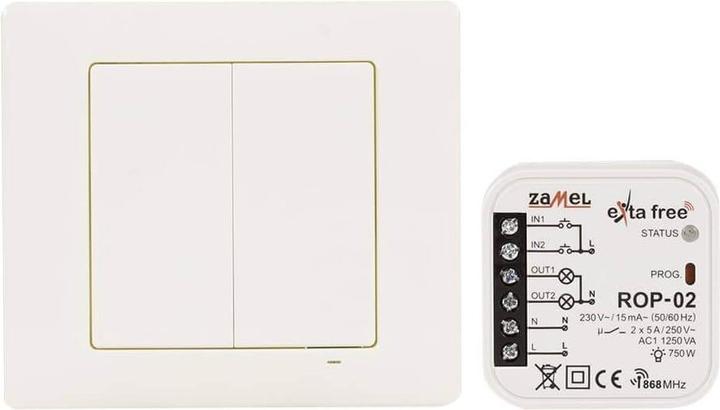 Actual product image Zamel Wireless control set lighting 4-channel radio transmitter + 2-channel radio receiver RZB-04
