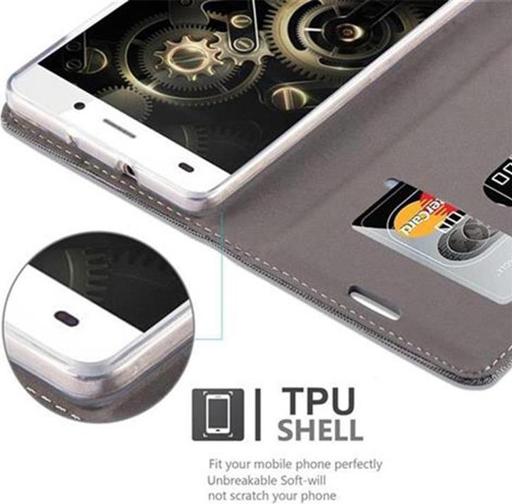 Produktbild Cadorabo Book Jeans Optik Cover (Huawei P8 Lite)