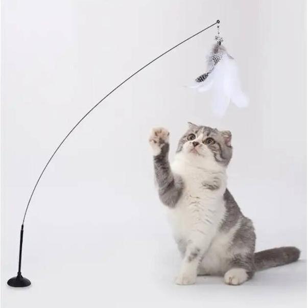 Aptel ZABAWKA dla Kota Wędka na Przyssawce 95cm ZW21, Gioco per gatti