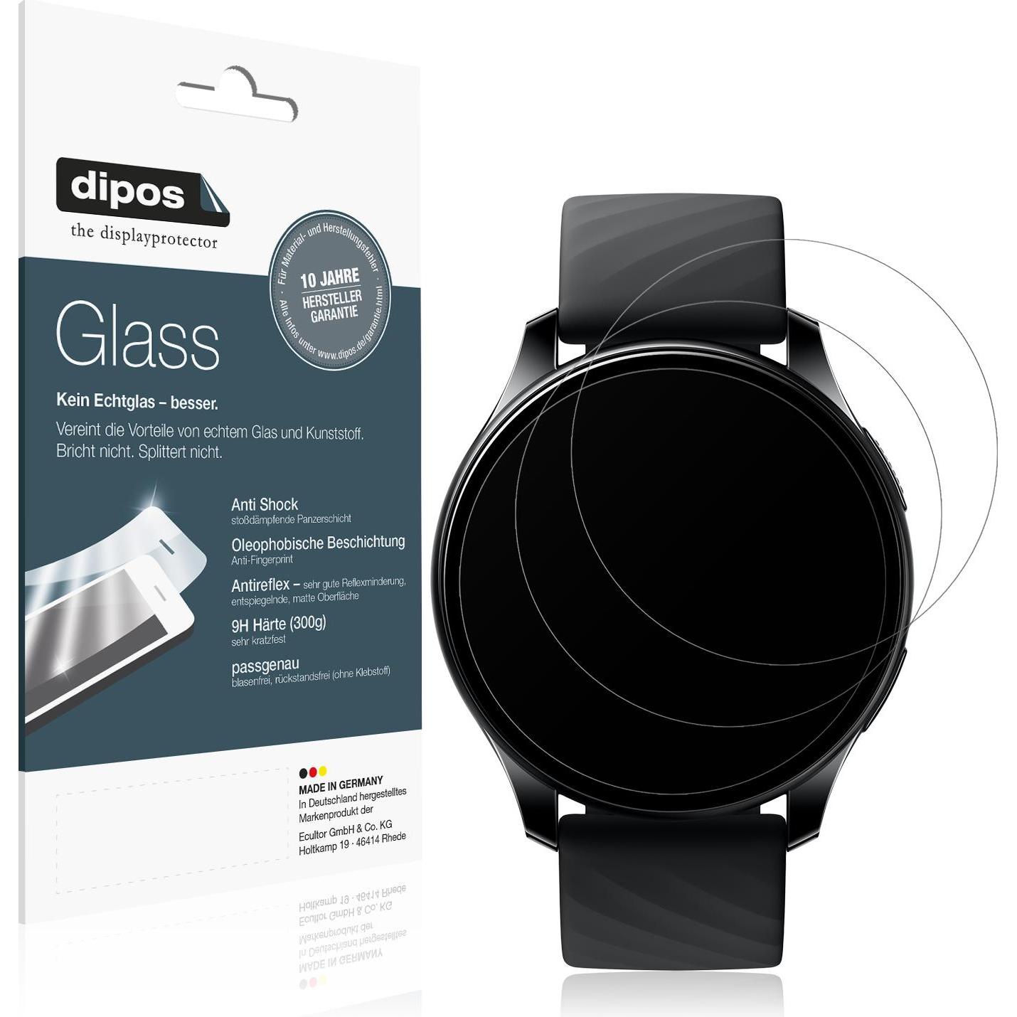 Dipos Displayschutz Anti-Shock, Smartwatch Schutzfolie, Transparent