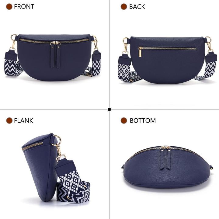 Produktbild Only-Bags.Store Grosse Gürteltasche veganes Leder Umhängetasche Crossbody Tasche stilvolle Gürteltasche mit breitem