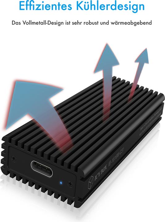 Immagine prodotto Icy Box Est. M.2 Alloggiamento NVMe IB-1816M-C31 (M.2 2230, M.2 2242, M.2 2260, M.2 2280)
