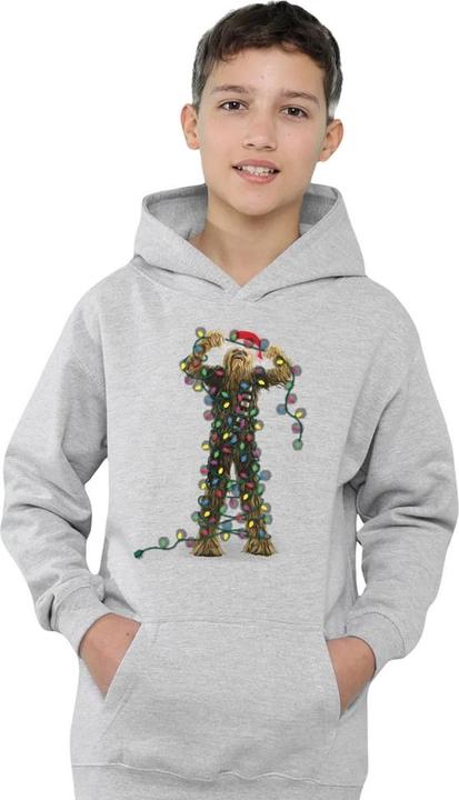 Produktbild Star Wars Christmas Chewbacca Tangled Lights Kapuzenpullover meliert (128)