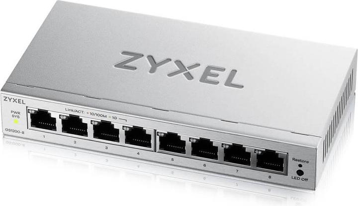 Actual product image Zyxel GS1200-8V3 8-Port Gigabit web / smart managed Switch (8 ports)
