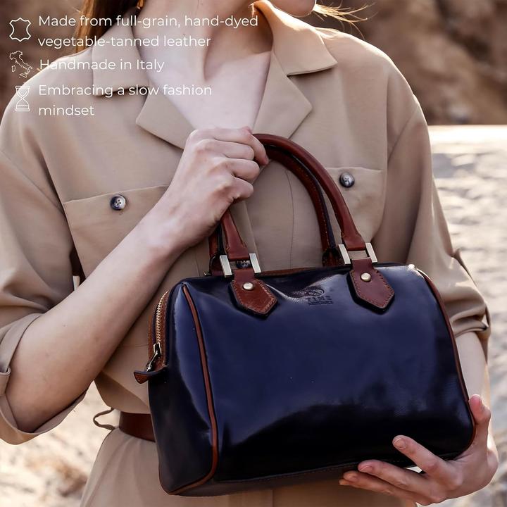 Image du produit Time Resistance Sac à main élégant en cuir véritable, fabrication artisanale italienne