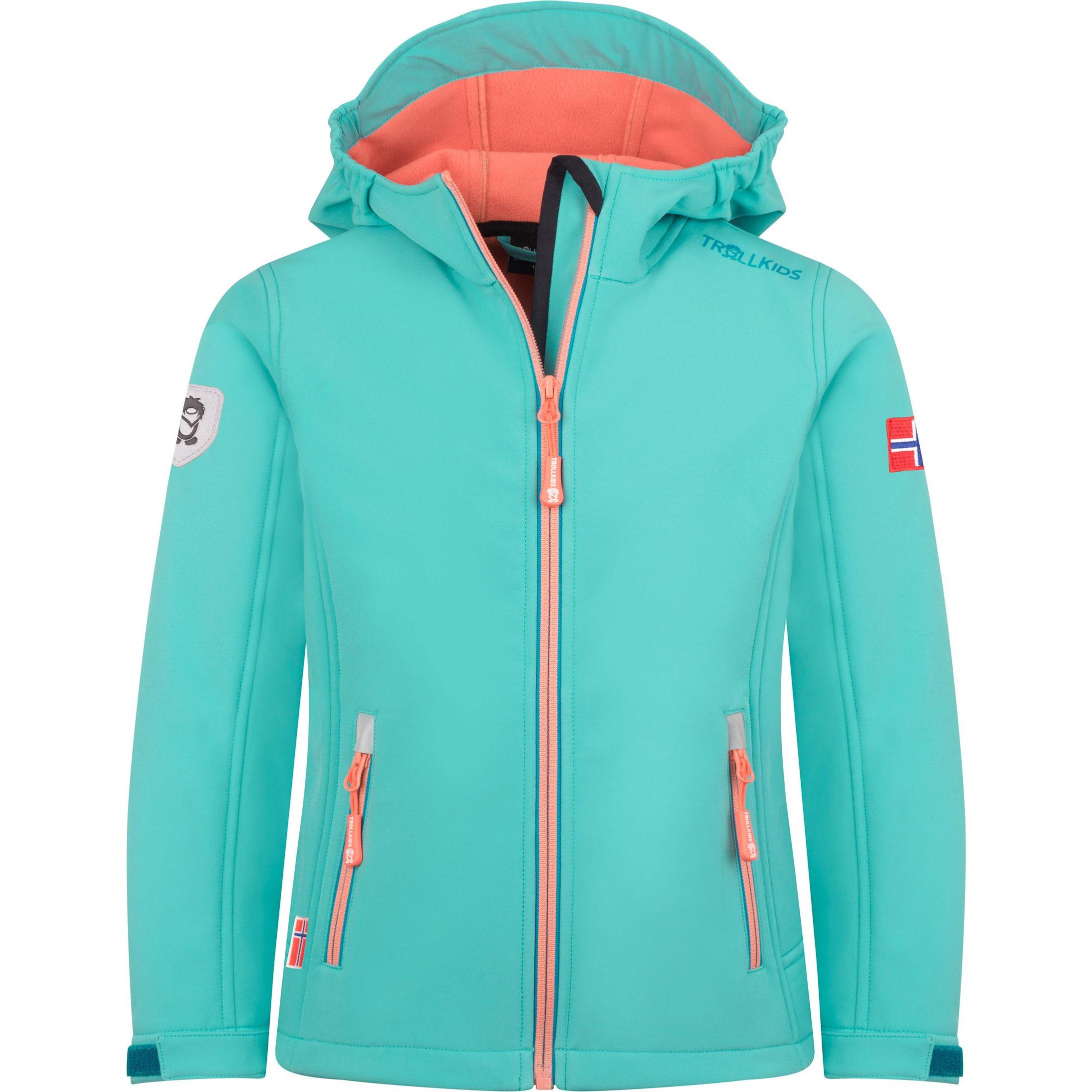 Trollkids, Unisex, Jacke, Girl's Trollfjord Jacket (104), Türkis, 104