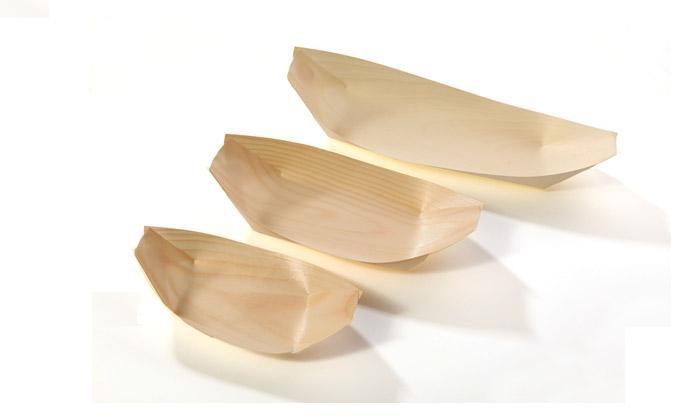 Produktbild Sier Fingerfood-Schalen Holzboot 11 x 21.5 cm, 50 Stück (50 x)