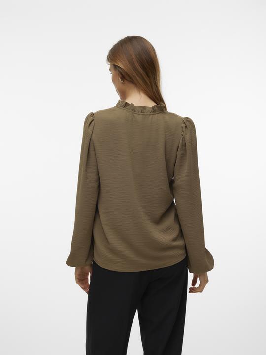 Produktbild Vero Moda Normal geschnitten V-Ausschnitt Elastische Bündchen Voluminöser Armschnitt Top Bluse (XS)
