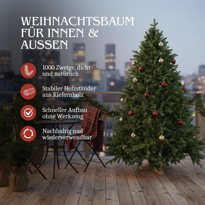 Produktbild Hermex Weihnachtsbaum 180cm Kunsttanne Christbaum Tannenbaum Tanne Xmas-Baum (180 cm)