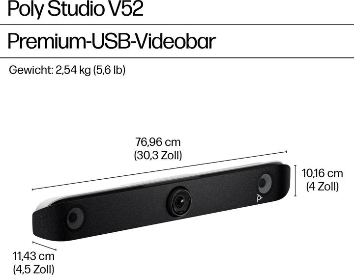 Produktbild Poly Studio V52 USB-Videobar Kein Netzkabel TAA