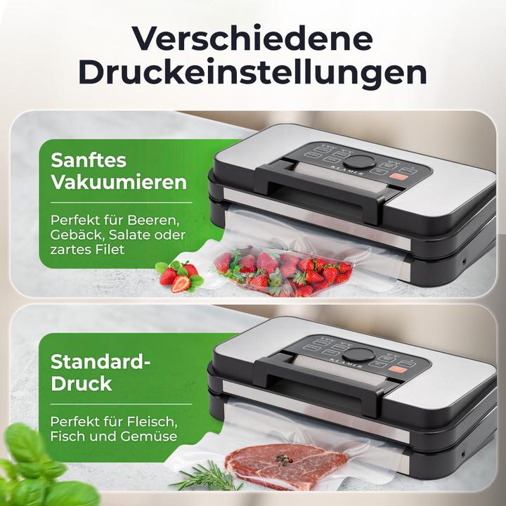 Image du produit KLAMER Premium Vakuumiergerät für Lebensmittel - Vakuumierer für trockene & feuchte Lebensmitte…