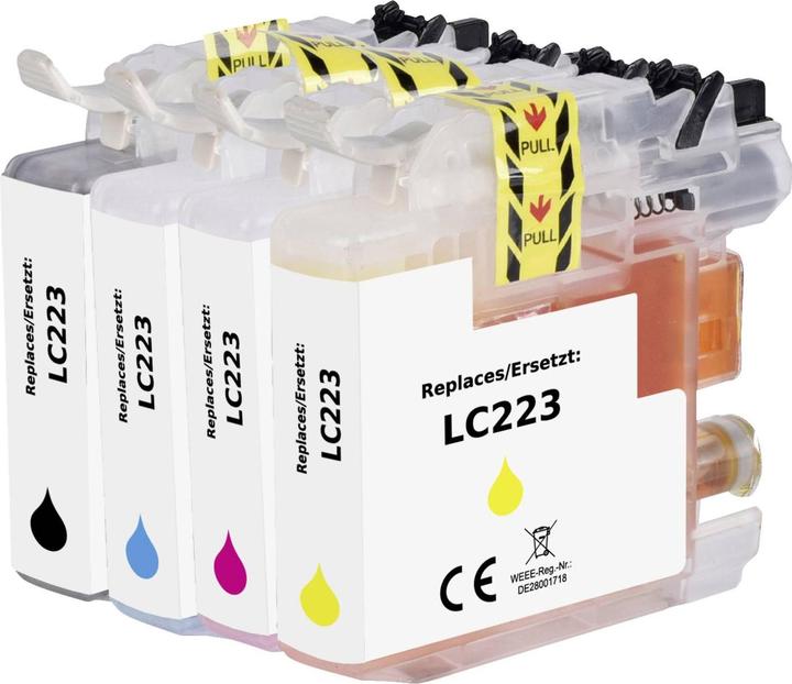 Renkforce Tinte Kombi-Pack ersetzt Brother LC-223 (LC223VALBPDR) Kompatibel Sch (BK, C, M, Y)