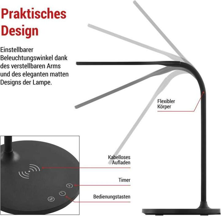 Image du produit Emos Lampe de bureau LED OSCAR, noire (360 lm)